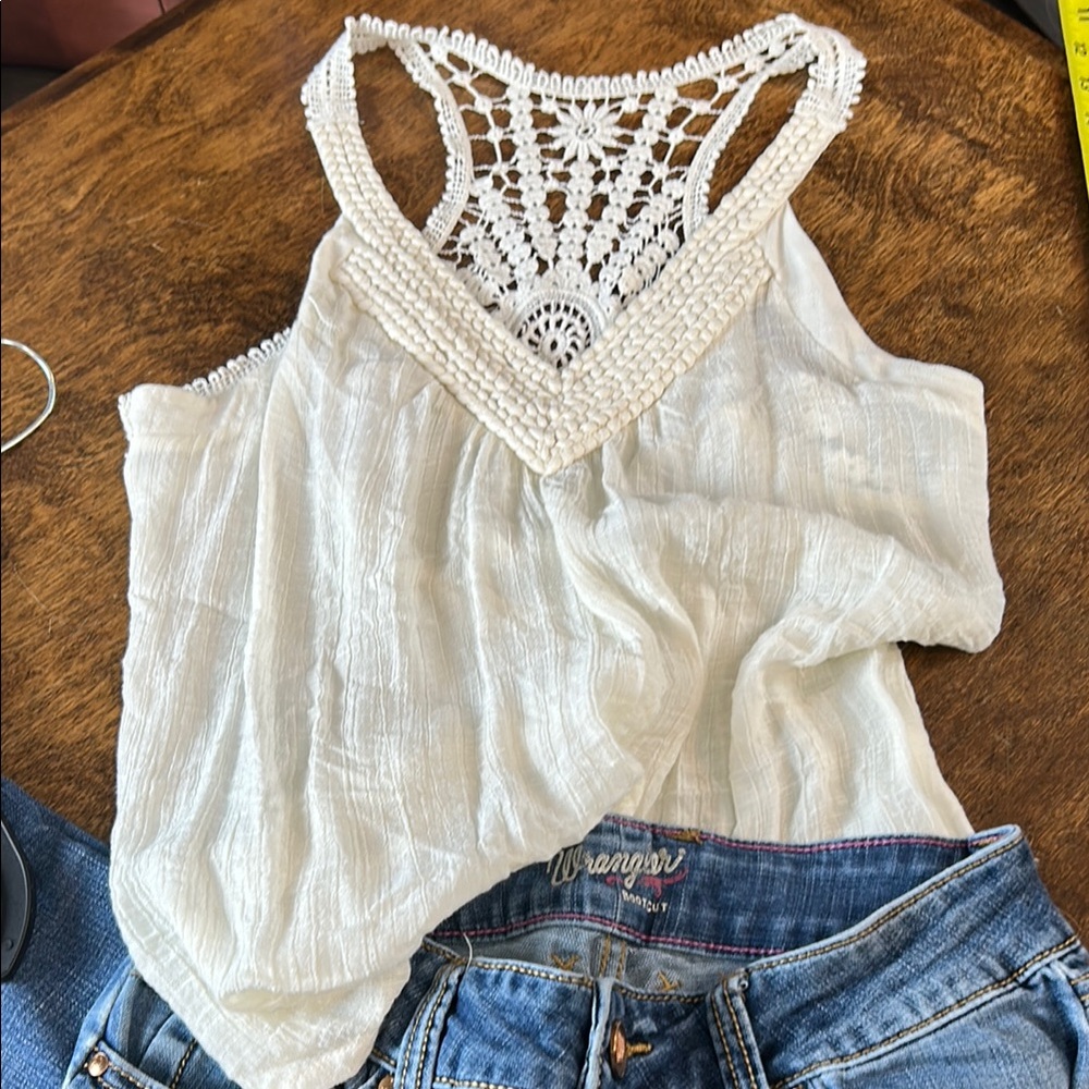 Wrangler Embellished‎ Pleated Tank Top